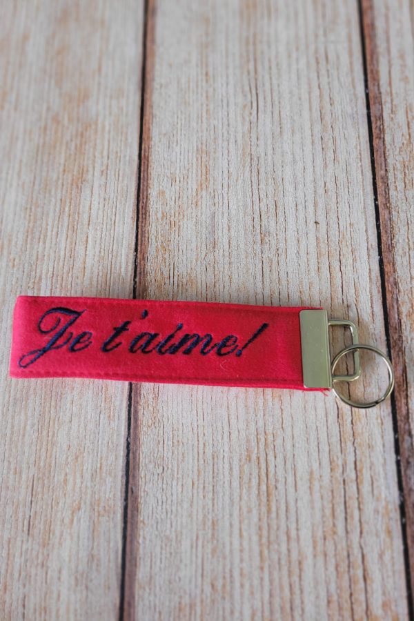 Porte-clé "Je t'aime" rouge