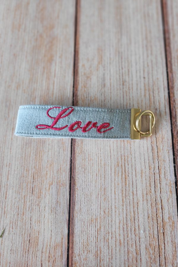 Porte-clé LOVE  gris