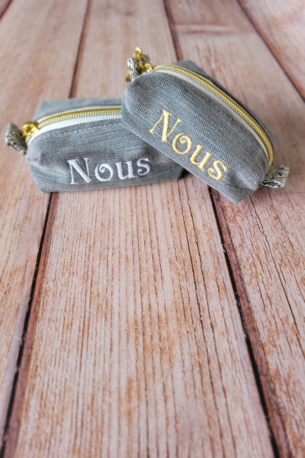 Duo de porte-monnaies bourses "NOUS" gris