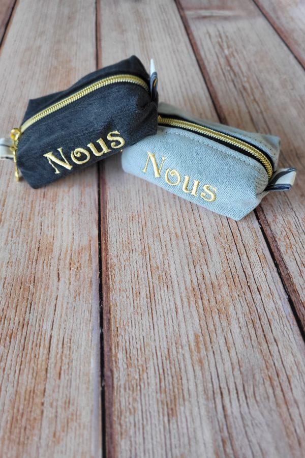Duo de porte-monnaies bourses "NOUS" noir et gris