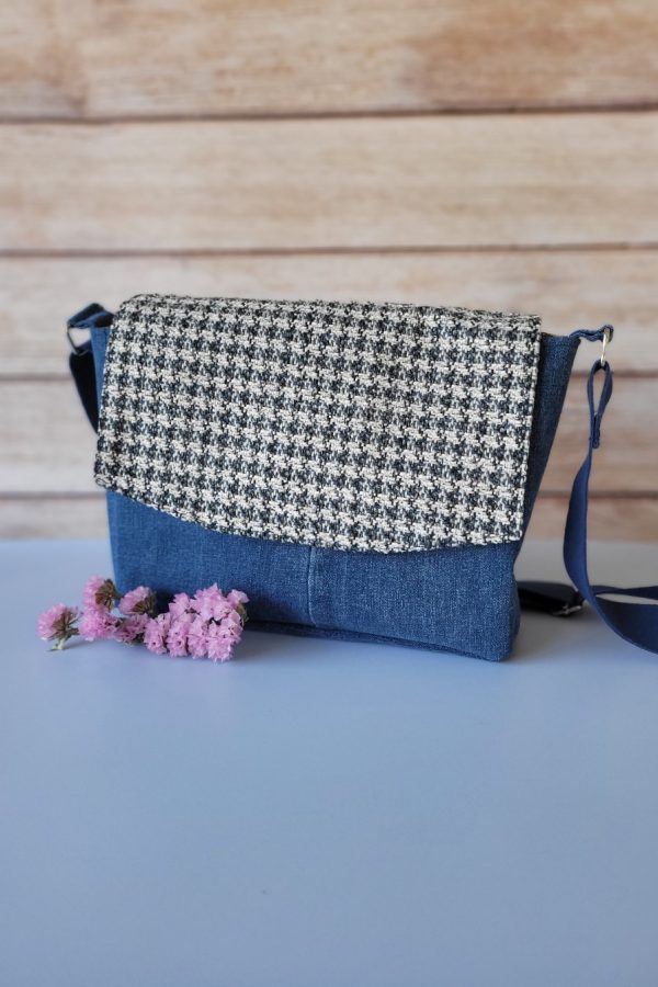 Sac à rabat jean et tweed