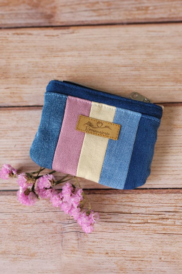 Pochette Aimée taille S rose et beige