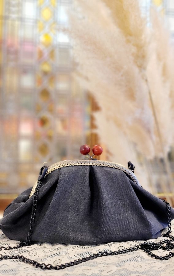 Petit sac Anne-Marie noir à plis
