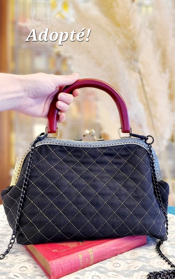 Grand sac Anne-Marie noir matelassé