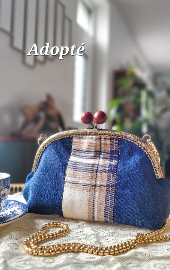 Petit sac Anne-Marie bleu et tartan