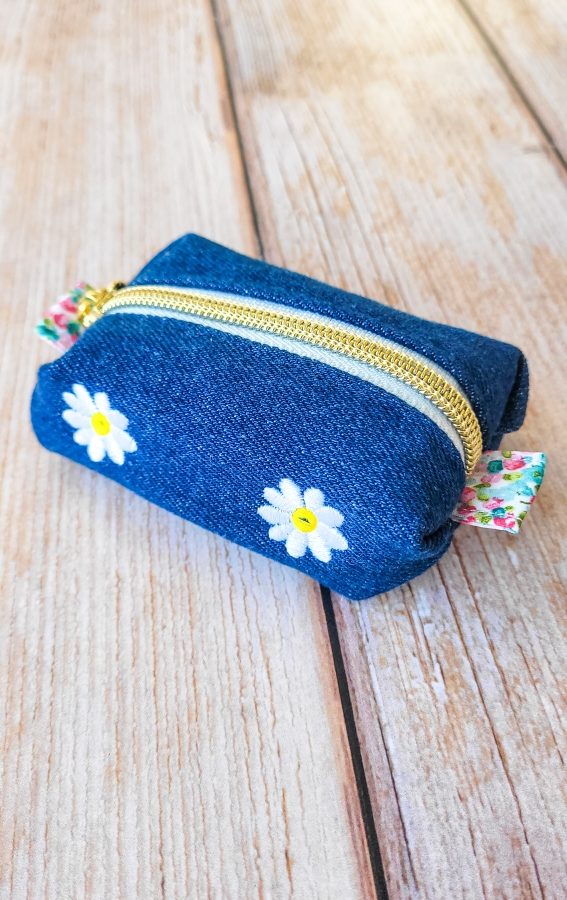 Porte-monnaie bourse Essentiel Pâquerette bleu foncé